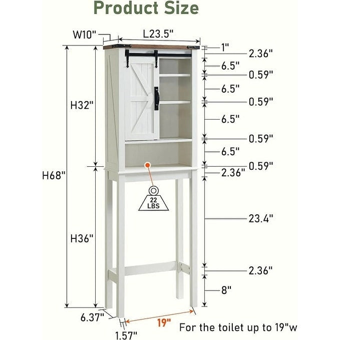 Meuble de rangement de style ferme au-dessus des toilettes, armoire au-dessus des toilettes