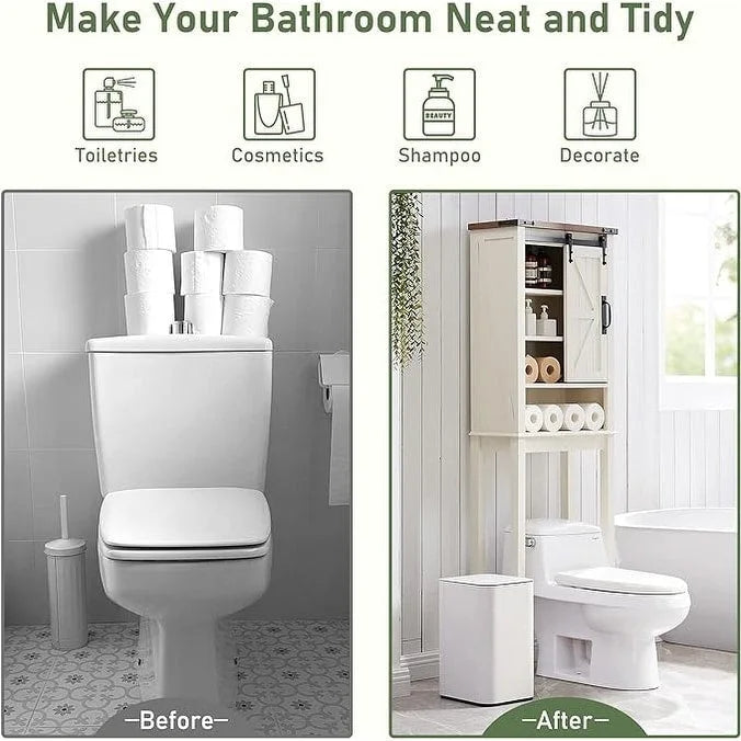 Meuble de rangement de style ferme au-dessus des toilettes, armoire au-dessus des toilettes