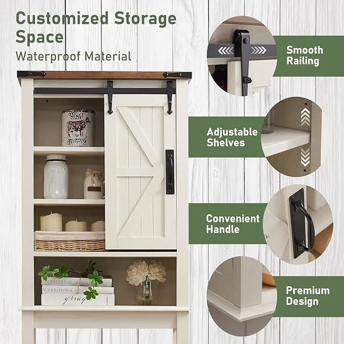 Meuble de rangement de style ferme au-dessus des toilettes, armoire au-dessus des toilettes