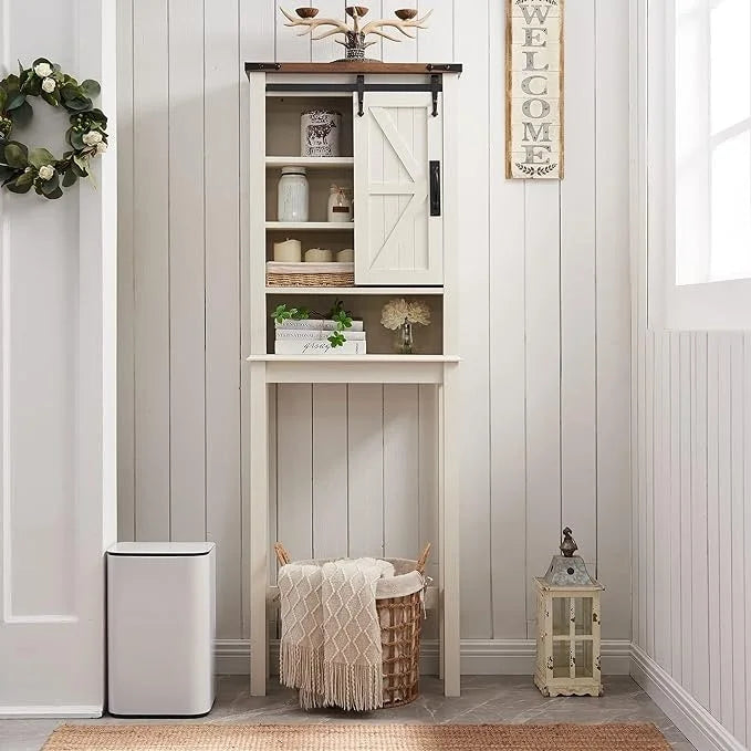 Meuble de rangement de style ferme au-dessus des toilettes, armoire au-dessus des toilettes