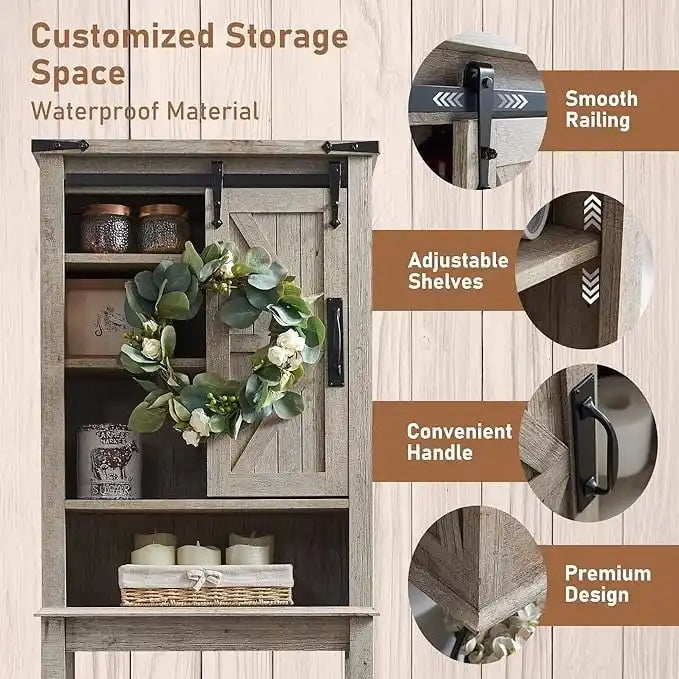 Meuble de rangement de style ferme au-dessus des toilettes, armoire au-dessus des toilettes