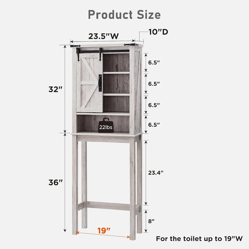 Meuble de rangement de style ferme au-dessus des toilettes, armoire au-dessus des toilettes
